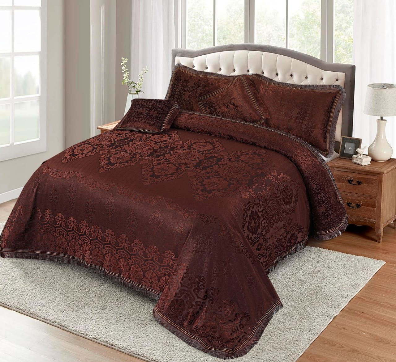 Palachi Velvet Bridal Bed Sheet 3 Pcs