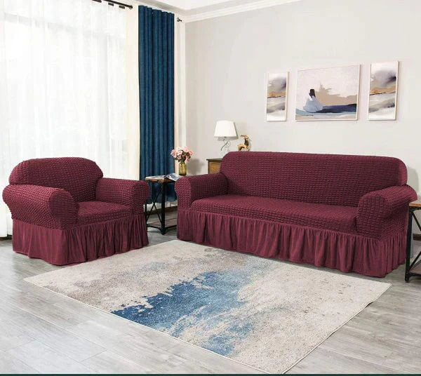 Persian Style Bubble Sofa Cover - Maroon