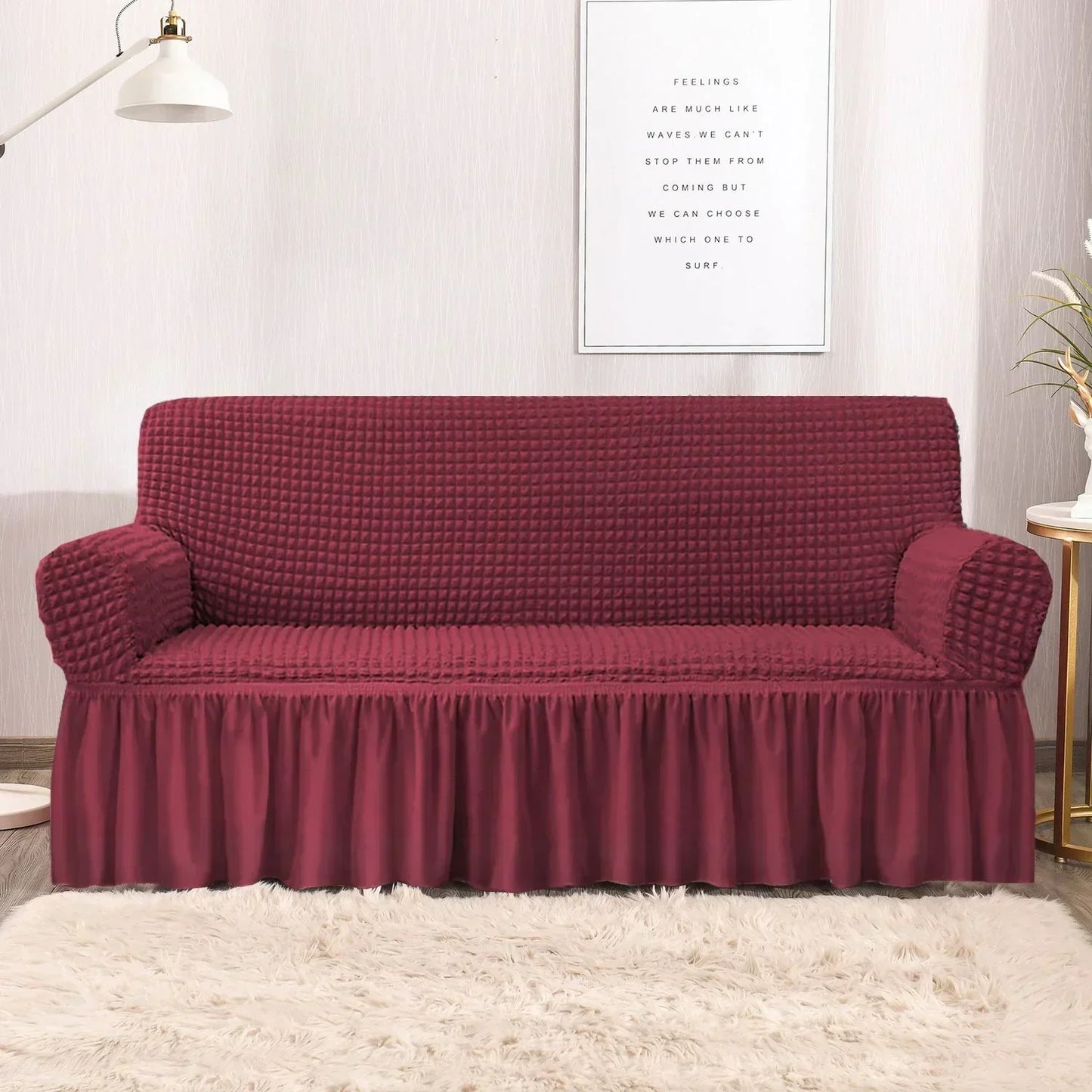 Persian Style Bubble Sofa Cover - Maroon