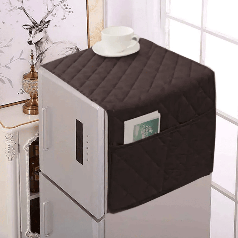 DustProof Quilted Fridge Cover - Brown