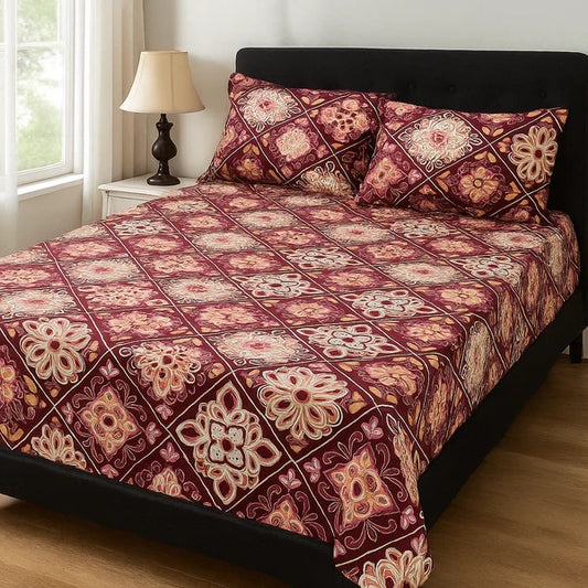 Luxury 3-Piece Micro Cotton Bedding Set – 100% Micro Cotton, 220 Thread Count, Soft & Breathable, Includes Flat Sheet & Pillow Covers