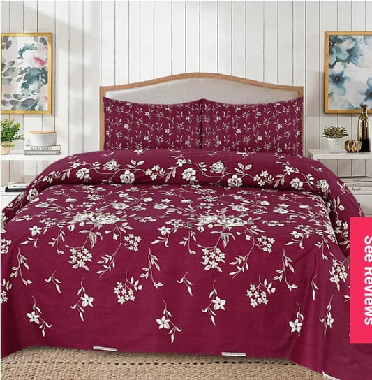 Luxury 3-Piece Micro Cotton Bedding Set – 100% Micro Cotton, 220 Thread Count, Soft & Breathable, Includes Flat Sheet & Pillow Covers