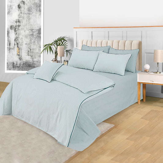 King Size 3-Piece Pure Cotton Bed Sheet Set – Soft Crystal Design with Pillow Covers