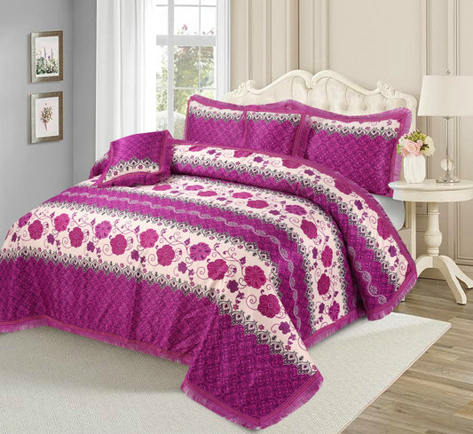 3-Piece King Size Cotton Bed Sheet Set – Crystal Design with Pillow Covers – Soft & Washable