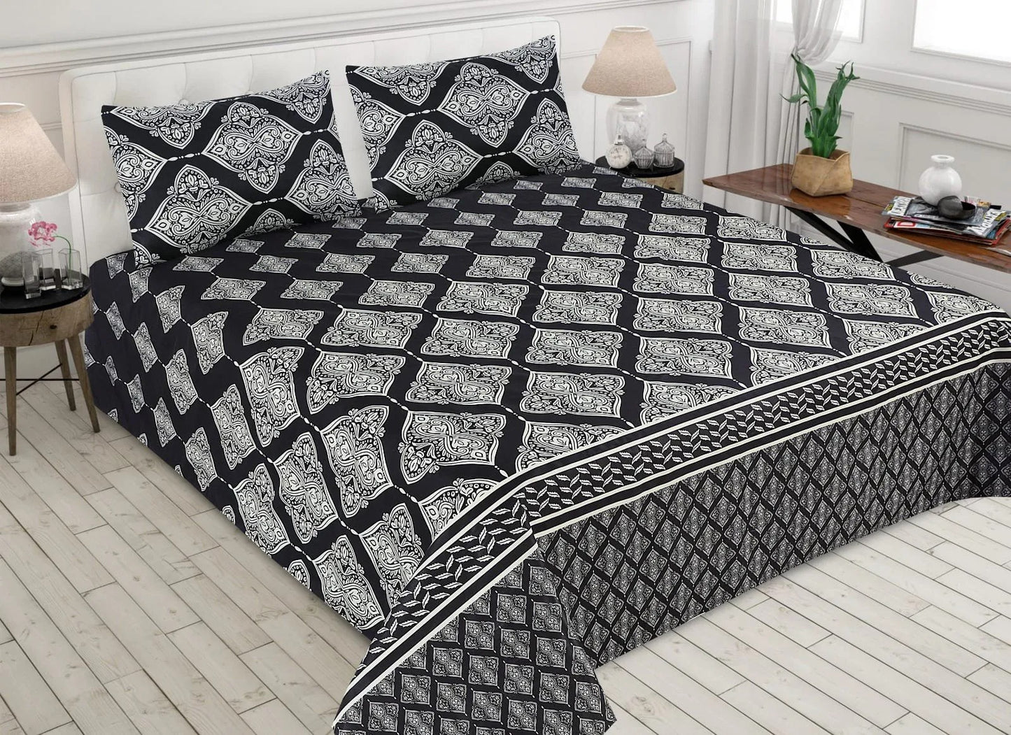 Luxury 3-Piece Micro Cotton Bedding Set – 100% Micro Cotton, 220 Thread Count, Soft & Breathable, Includes Flat Sheet & Pillow Covers