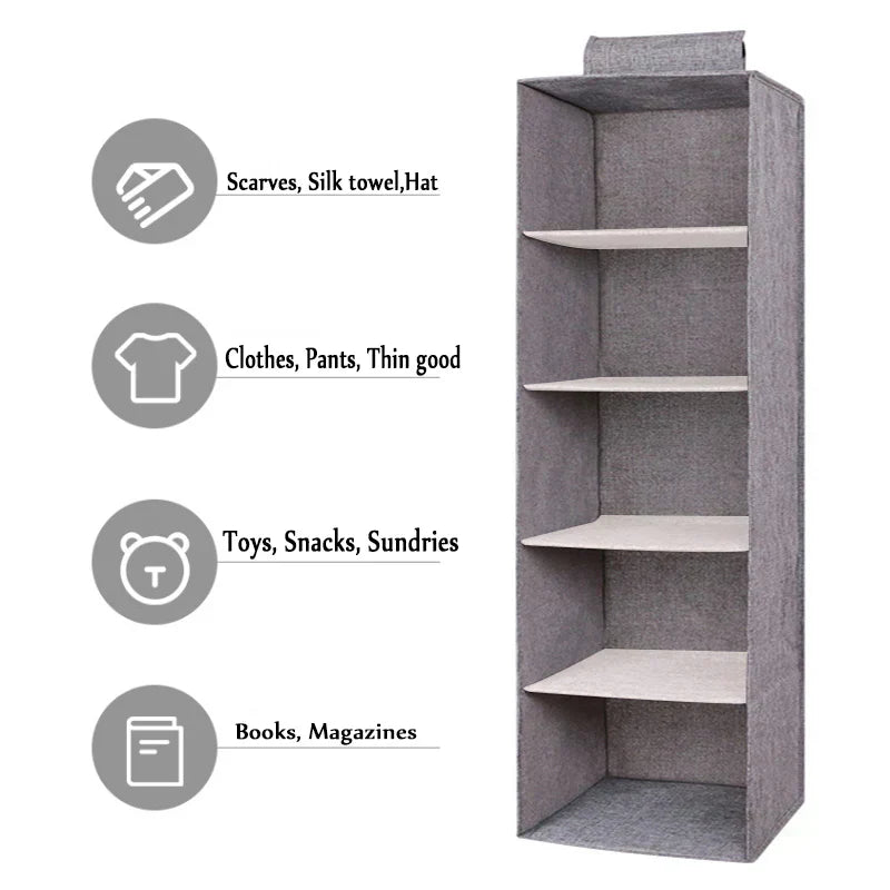 5 Layers Foldable Closet Organizer / Hanging Wardrobe Organizer