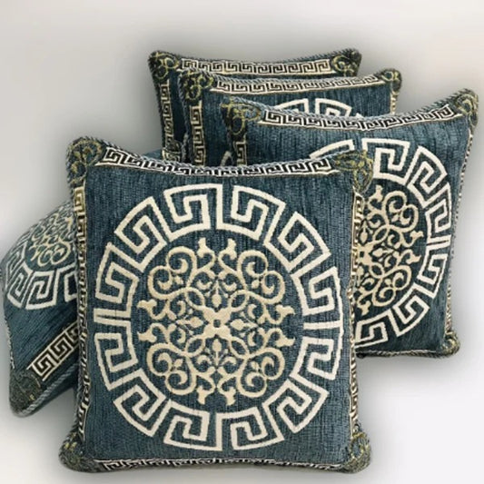 5-Piece Velvet Jacquard Cushion Cover Set – 15x15 Inches, Premium Washable Fabric with Color Guarantee