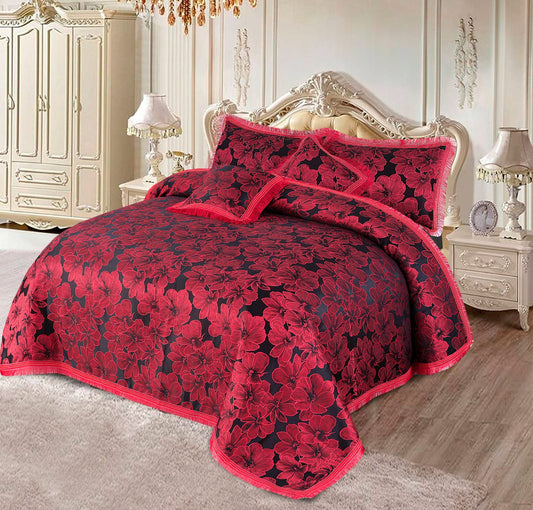 3-Piece King Size Cotton Bed Sheet Set – Crystal Design with Pillow Covers – Soft & Washable