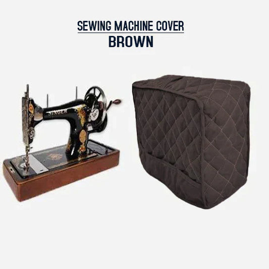 Dust Proof Sewing Machine Quilted Cover - Brown