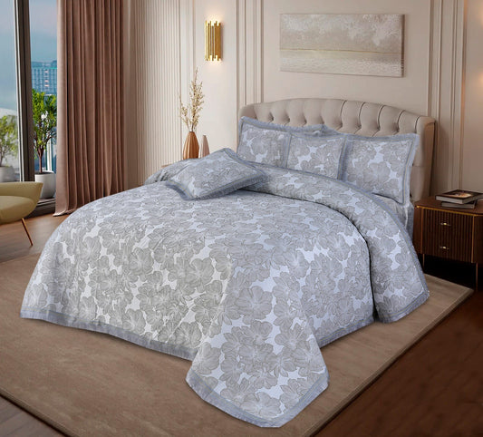3-Piece King Size Cotton Bed Sheet Set – Crystal Design with Pillow Covers – Soft & Washable