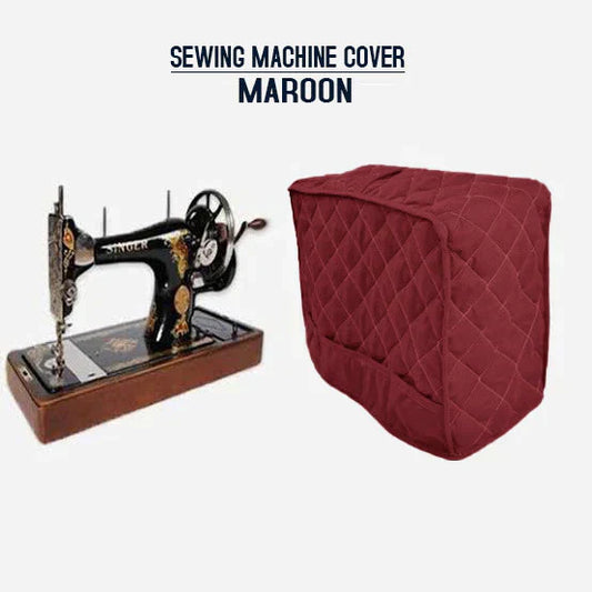 Dust Proof Sewing Machine Quilted Cover - Maroon
