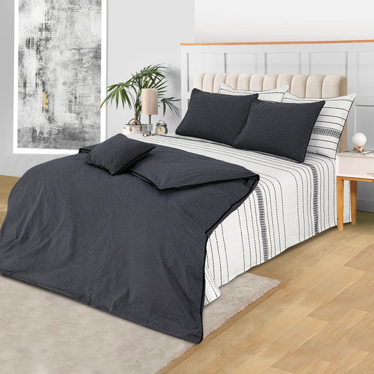King Size 3-Piece Pure Cotton Bed Sheet Set – Soft Crystal Design with Pillow Covers