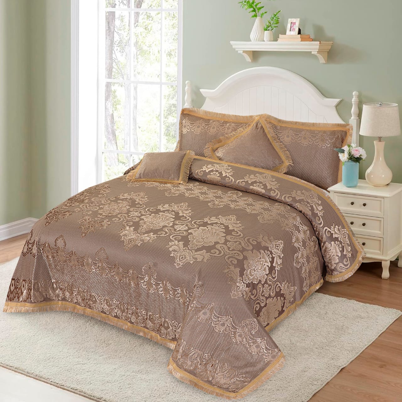 Palachi Velvet Bridal Bed Sheet 3 Pcs