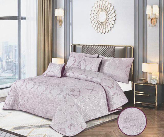 3-Piece Quilted Ultrasonic Embossed Microfiber Bedspread Set – All-Season Comfort with Pillow Covers