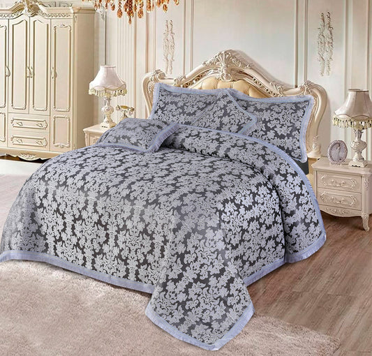 3-Piece King Size Cotton Bed Sheet Set – Crystal Design with Pillow Covers – Soft & Washable