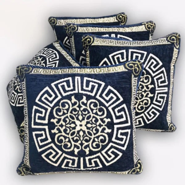 5-Piece Velvet Jacquard Cushion Cover Set – 15x15 Inches, Premium Washable Fabric with Color Guarantee