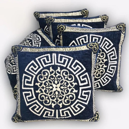 5-Piece Velvet Jacquard Cushion Cover Set – 15x15 Inches, Premium Washable Fabric with Color Guarantee