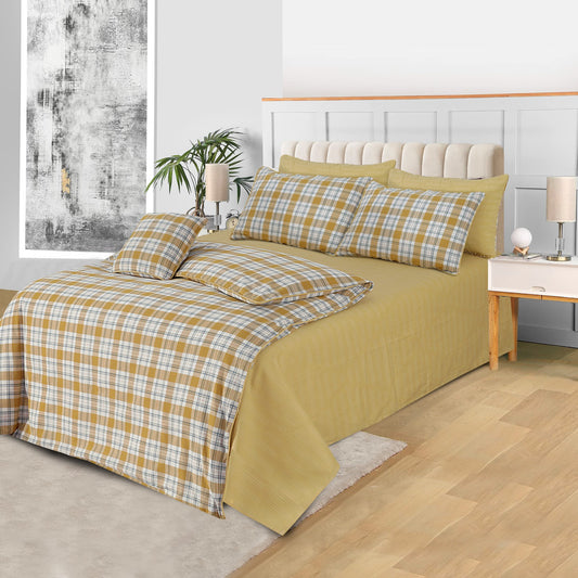 King Size 3-Piece Pure Cotton Bed Sheet Set – Soft Crystal Design with Pillow Covers