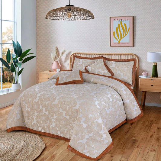 3-Piece King Size Cotton Bed Sheet Set – Crystal Design with Pillow Covers – Soft & Washable