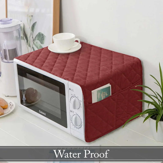 WATER PROOF QUILTED MICROWAVE OVEN COVER - Maroon