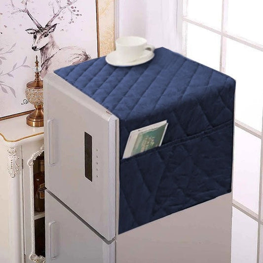 DustProof Quilted Fridge Cover - Blue