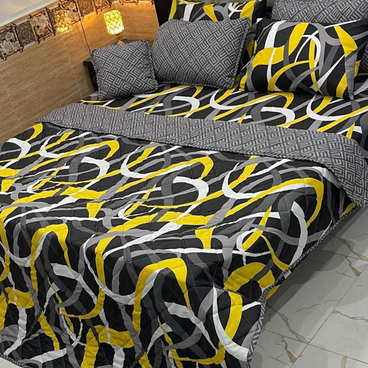 7 Pcs Quilted Comforter Set