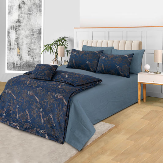 King Size 3-Piece Pure Cotton Bed Sheet Set – Soft Crystal Design with Pillow Covers