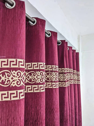 ✨ EXPORT PLAIN JUMBO -SELF SHADED JACKARD WITH UPPER MOTIVE CURTAINS ✨