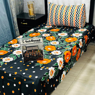 4Pc Mix Cotton Single Pair Bedsheets