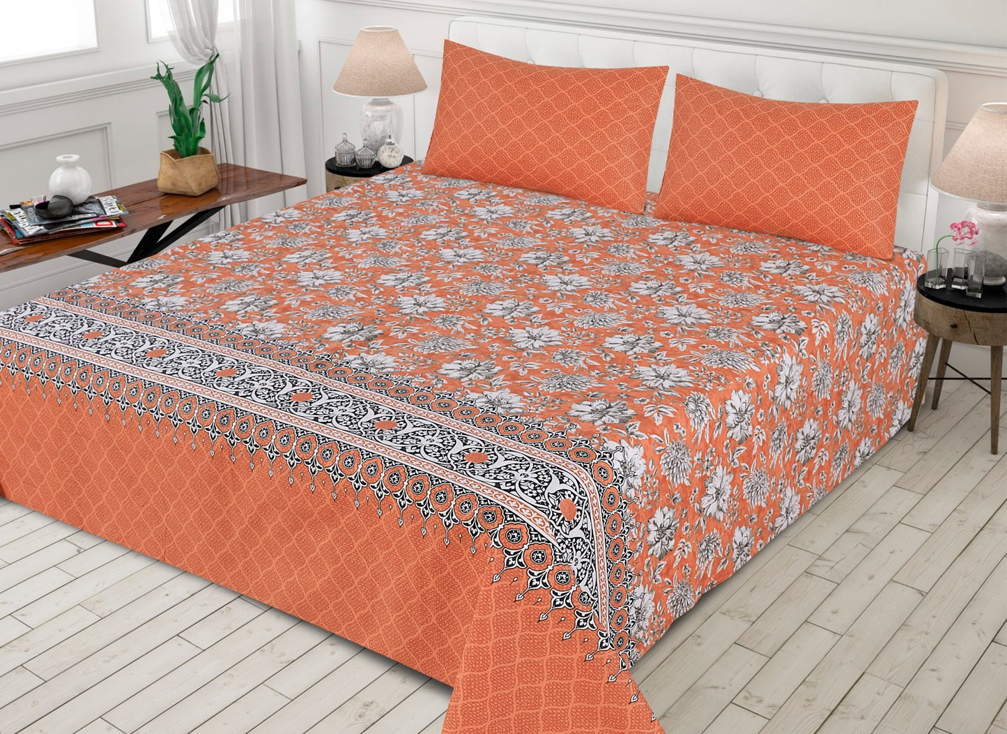 Luxury 3-Piece Micro Cotton Bedding Set – 100% Micro Cotton, 220 Thread Count, Soft & Breathable, Includes Flat Sheet & Pillow Covers