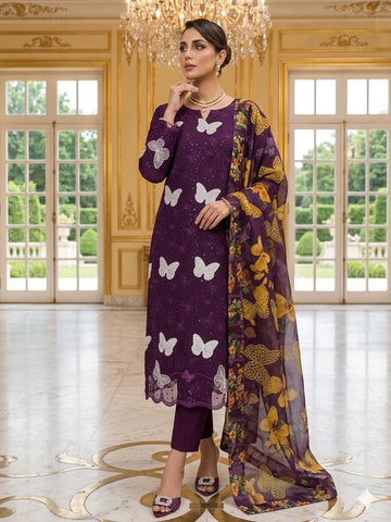 Maria B Chicken Kari Butterfly Embroidered