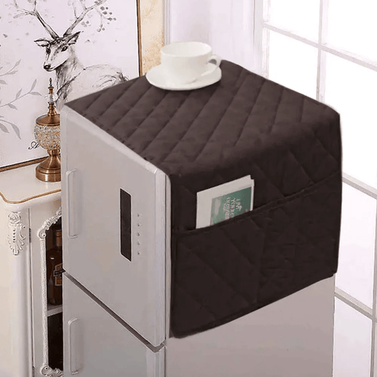 DustProof Quilted Fridge Cover - Brown