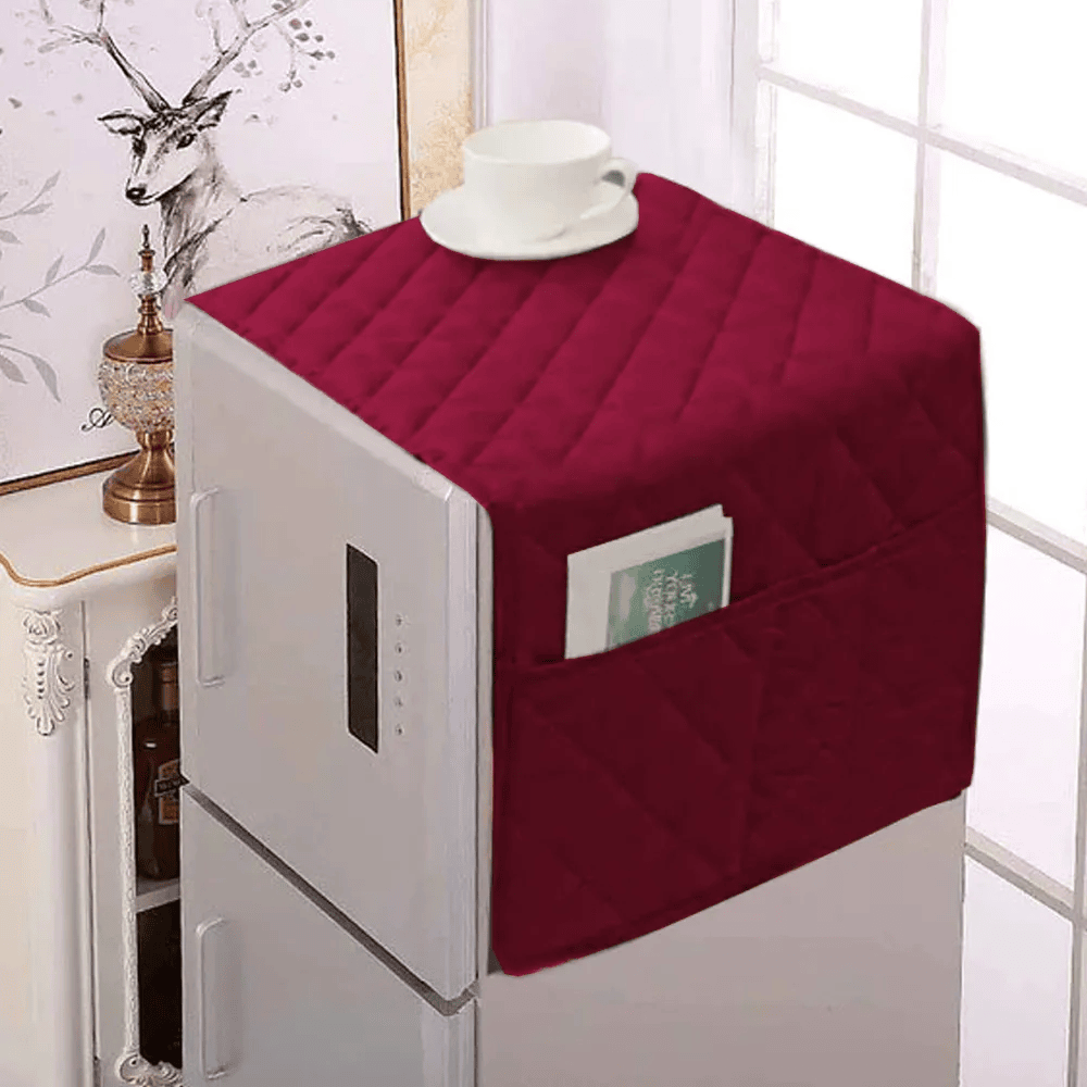 DustProof Quilted Fridge Cover - Maroon